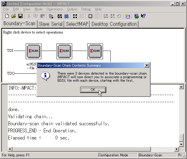 JTAG�`�F�[����3�̃f�o�C�X�����o