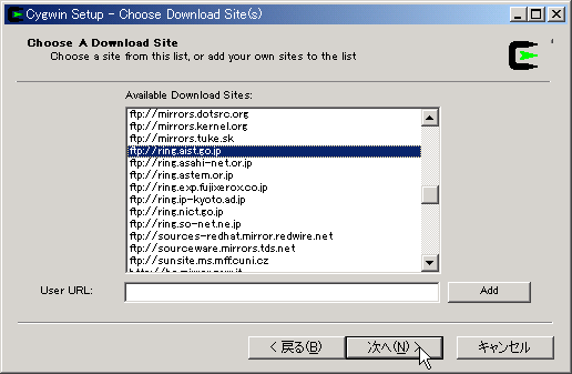 �_�E�����[�h���̃T�C�g�w��