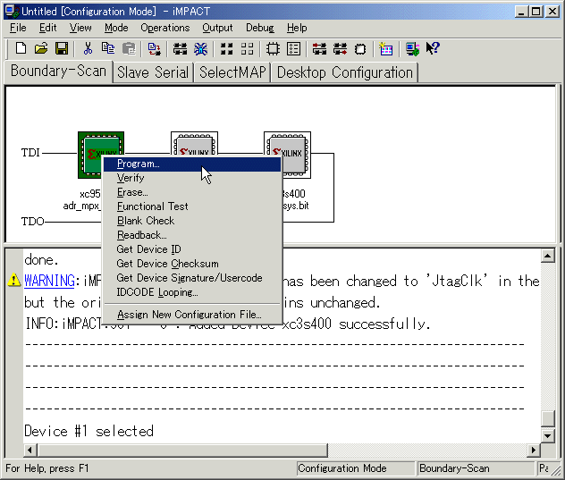 �V�X�e������pCPLD�ŉE�N���b�N���AProgram...��I��