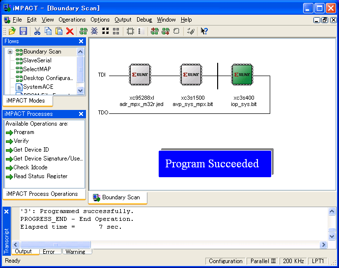I/O�v���Z�b�T�pFPGA�_�E�����[�h���튮��