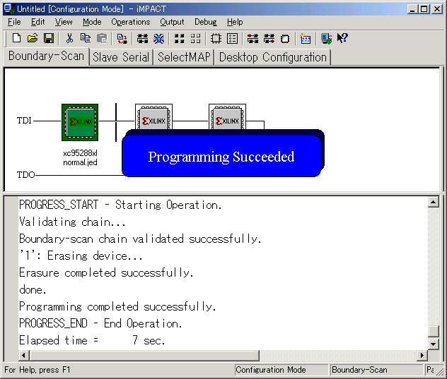 システム制御用CPLD書き込み正常完了