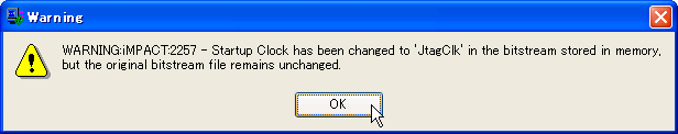 コンフィグレーションクロックの警告