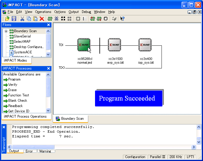 システム制御用CPLD書き込み正常完了
