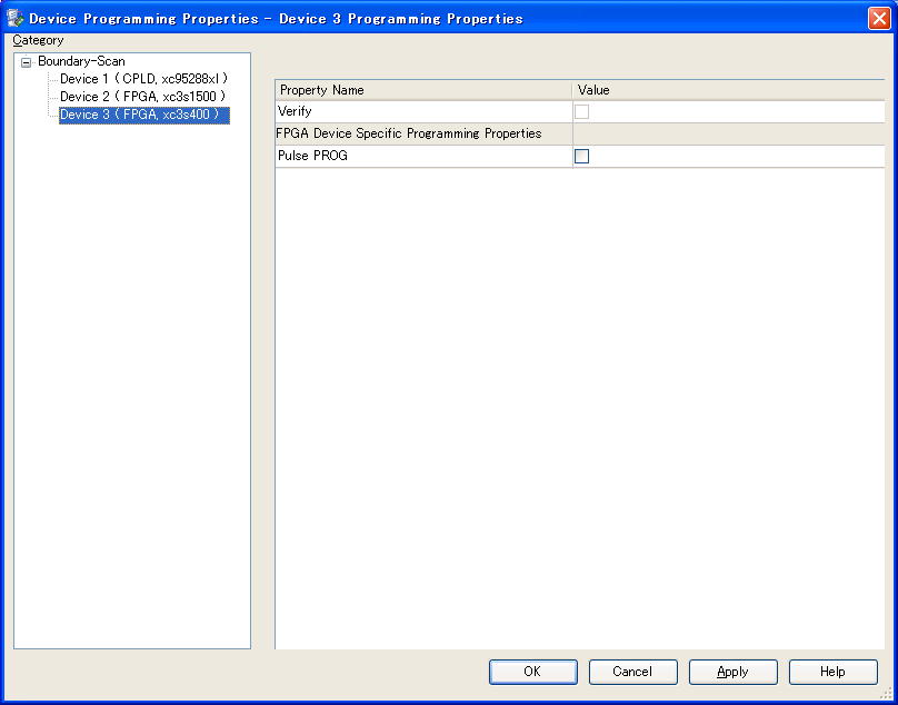 I/Oプロセッサ用FPGA確認画面(バージョン10.1)