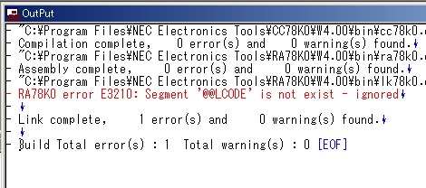 RA78K0 error